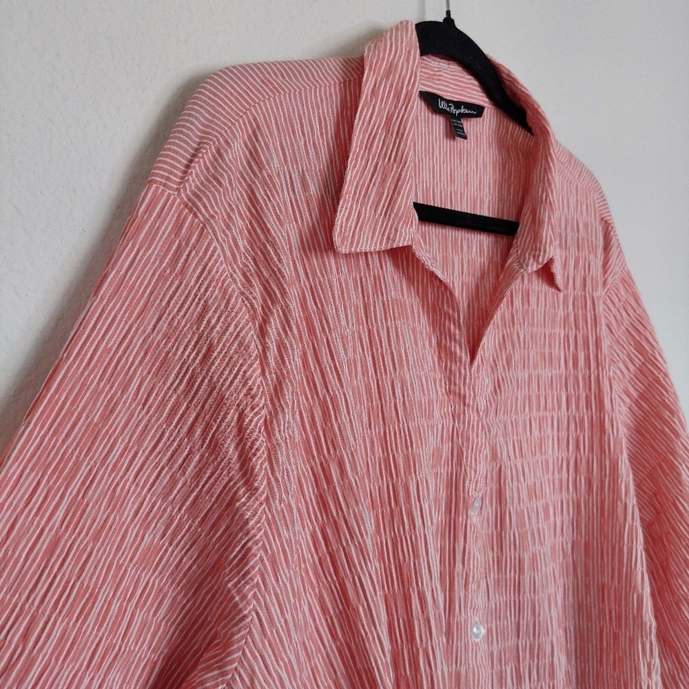 Ulla Popken Textured Stripe Button Front Blouse‎ Size 32/34 - Picture 5 of 12